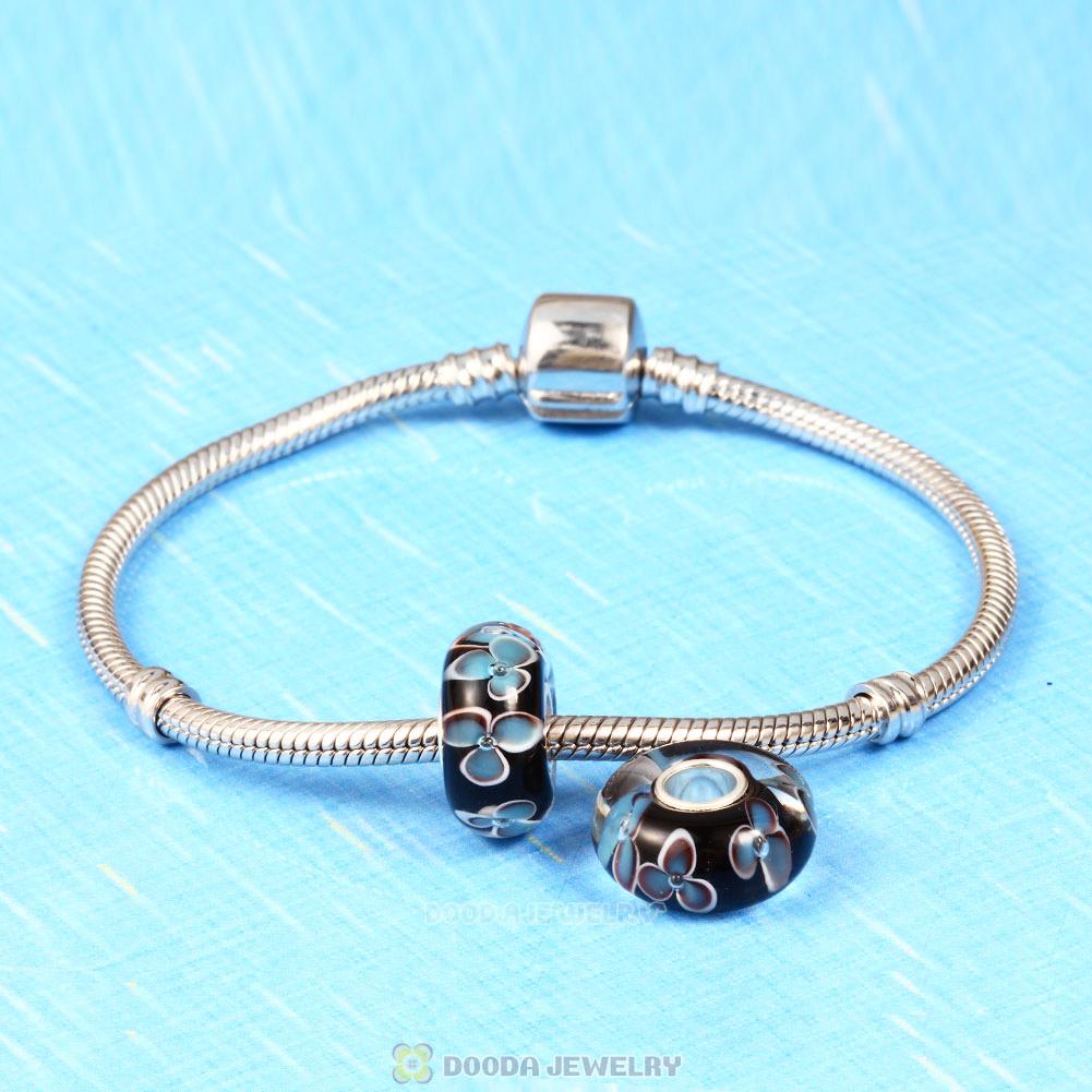 Handmade European Style Soul of Flowers Charm Glass Beads