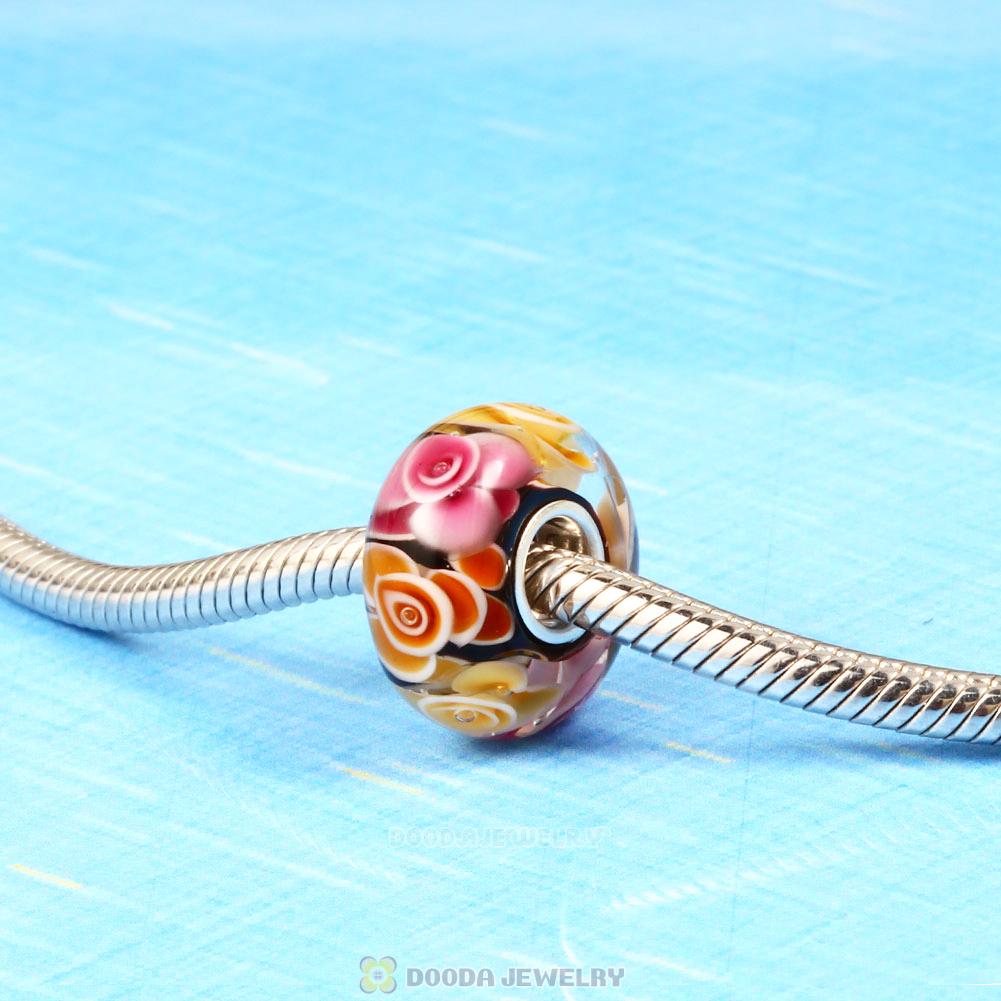 Handmade European Style Roses for Mom Charm Murano Glass Beads