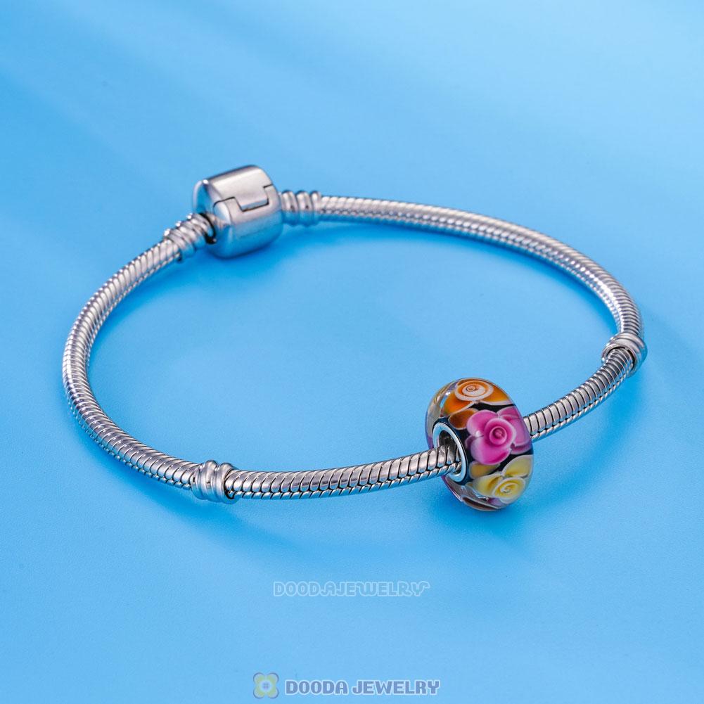 Handmade European Style Roses for Mom Charm Murano Glass Beads