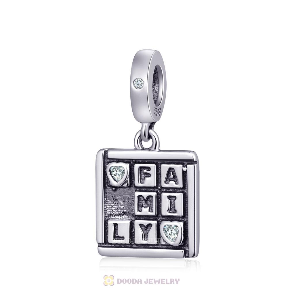 Silver Family Game Pendant Charm