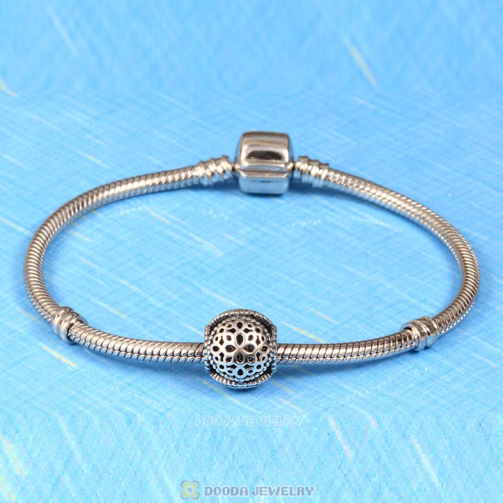 European Style Flower Charm Bracelet Bead Antique Style