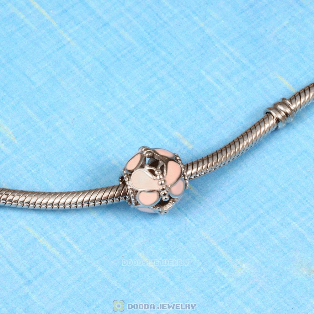 Pink Butterflies Enamel Charm