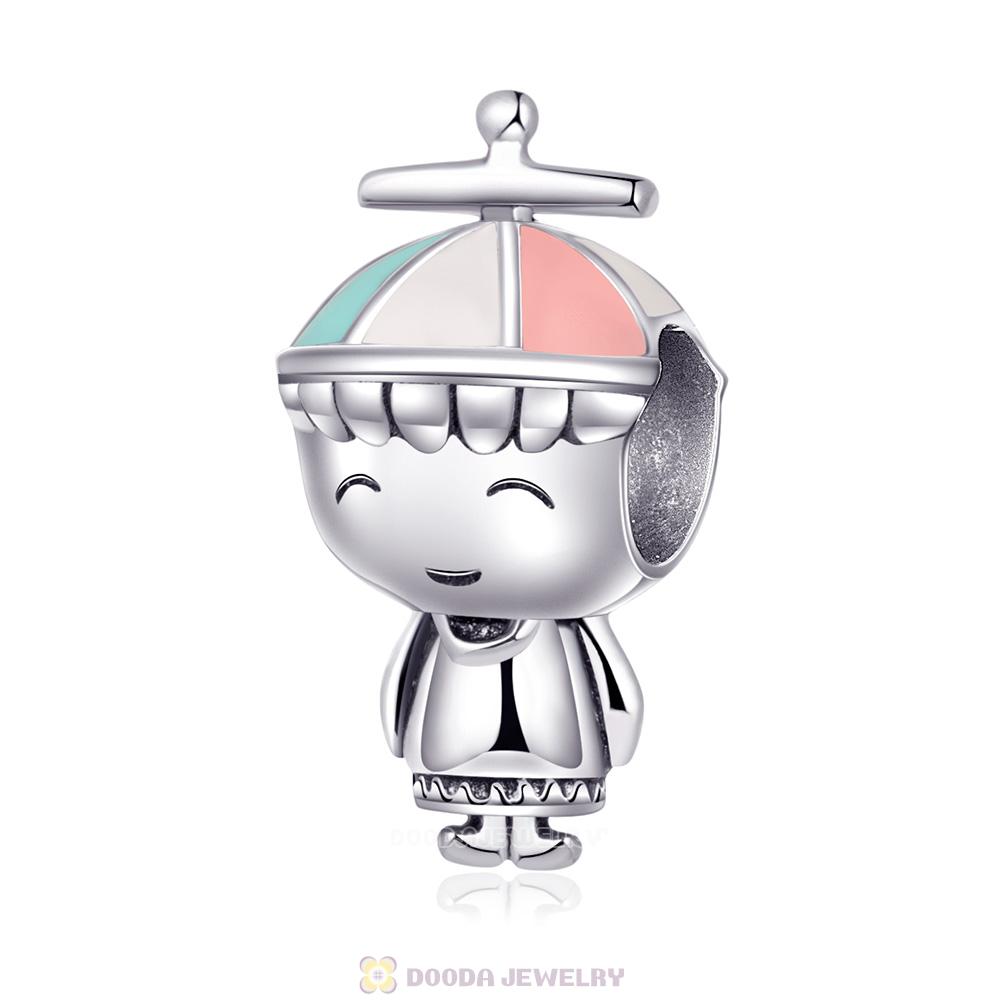 925 Solid Sterling Silver Propeller Hat Boy Charm