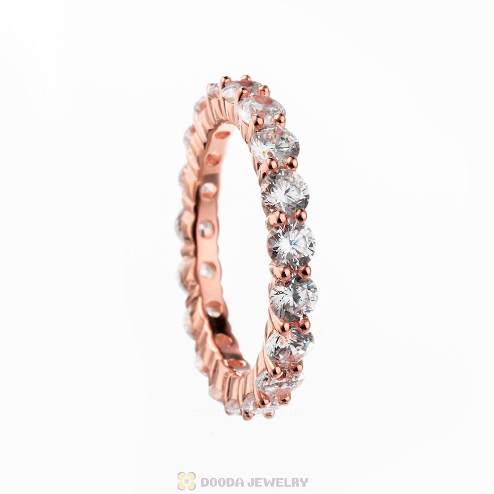 Rose Gold Plated Zircon Band Ring