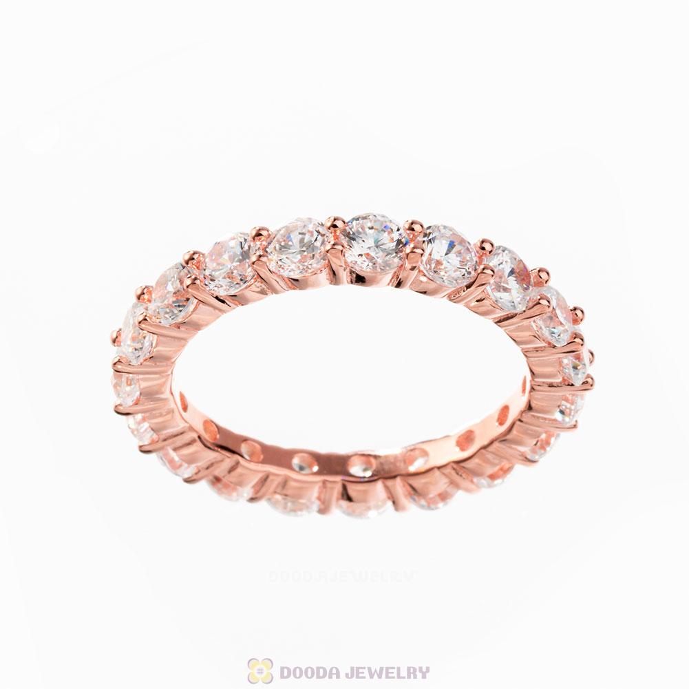 Rose Gold Plated Zircon Band Ring