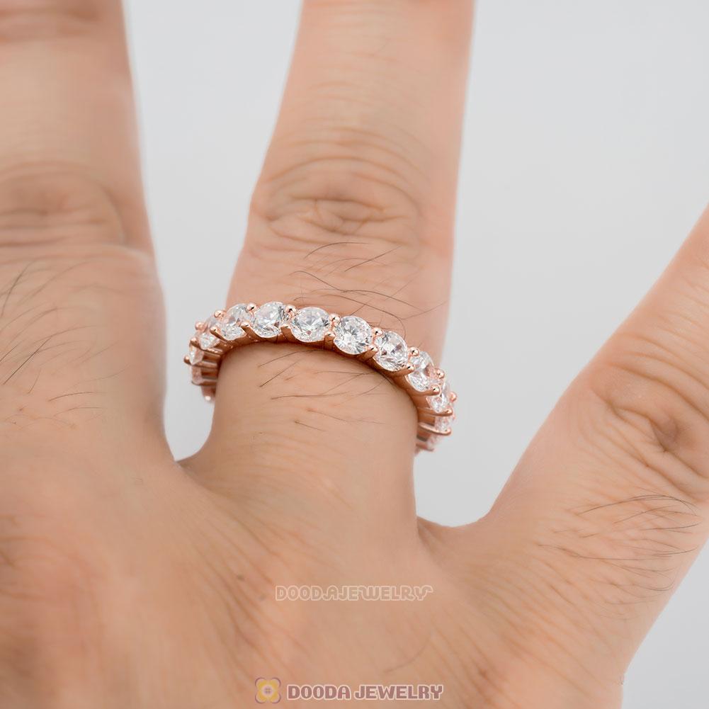 Rose Gold Plated Zircon Band Ring