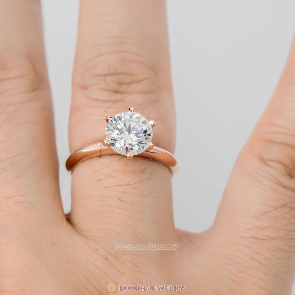 Rose Gold Elegance Zircon Ring