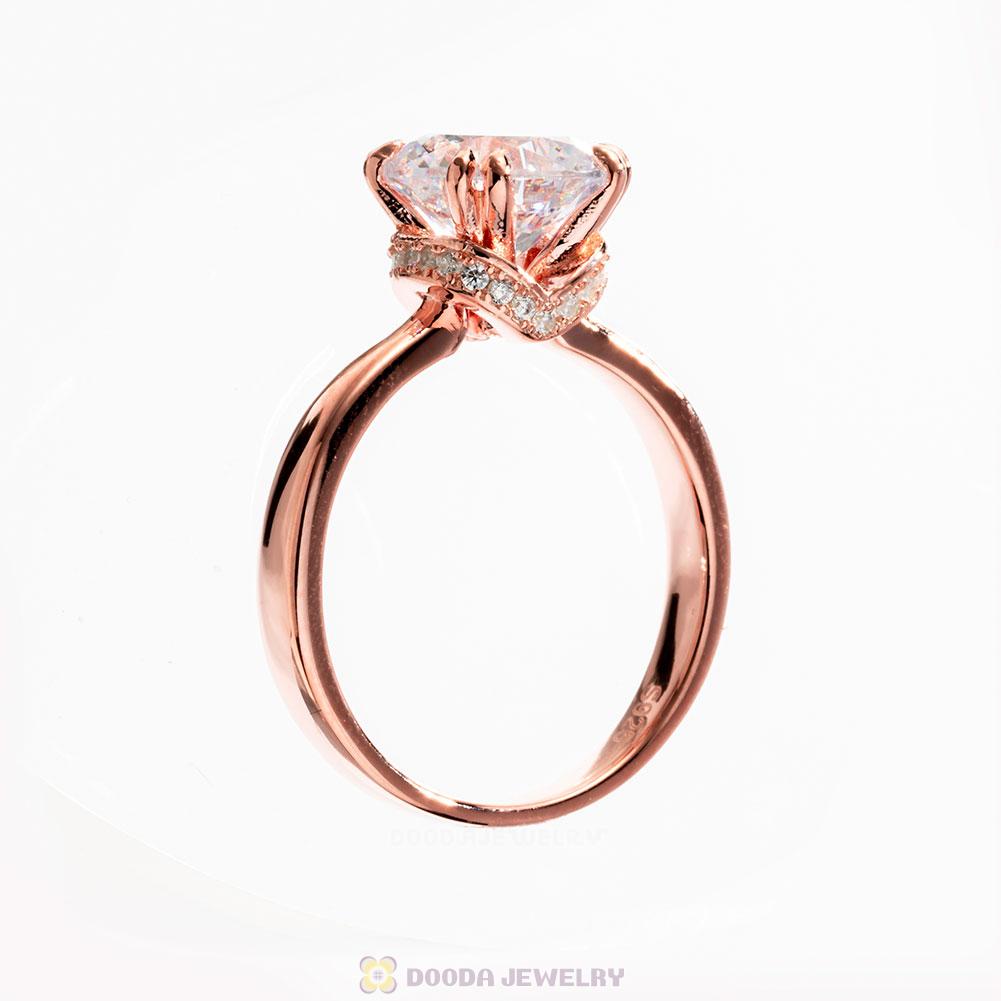 Sparkling Elegance Ring in Rose Gold Clear CZ