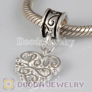 Wholesale European silver plated alloy beads dangle Love Heart
