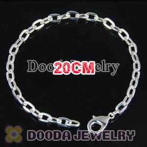Wholesale 20CM Silver Plated Alloy Tscharm Jewelry Simple Bracelet Chain with Lobster Clip