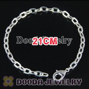 Wholesale 21CM Silver Plated Alloy Tscharm Jewelry Simple Bracelet Chain with Lobster Clip