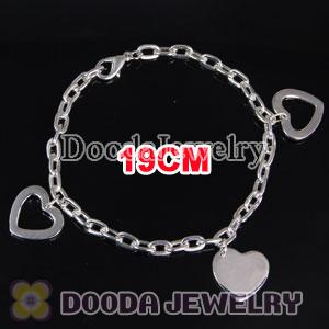 Wholesale 19CM Silver Plated Alloy Tscharm Jewelry Love Bracelet Chain with Lobster Clip
