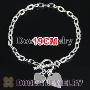 Wholesale 19CM Silver Plated Alloy Tscharm Jewelry Double Love Bracelet Chain with IO Lock
