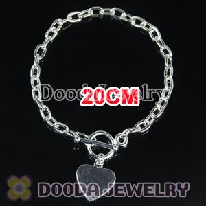 Wholesale 20CM Silver Plated Alloy Tscharm Jewelry Love Bracelet Chain with IO Lock