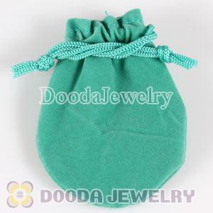 Jewelry Flannel Green Bag for European Style Beads