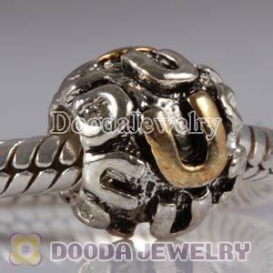 Wholesale Gold Plated Initial U European Style Alloy Charm Beads