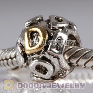 Wholesale Gold Plated Initial D European Style Alloy Beads