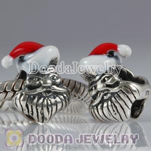 European Style Santa Claus Silver Beads with Christmas hats