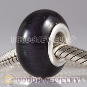 Wholesale European Style Cat Eye Lampwork Glass Beads in alloy double core
