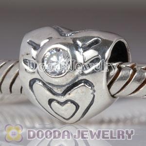 Largehole Jewelry Style Heart Charms with April Birthstone