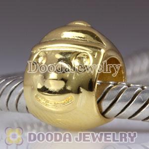 Gold Plated Boy Charm Beads fit on European Largehole Jewelry Bracelet