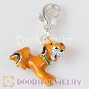 Wholesale Silver Plated Alloy Enamel Dog Charms