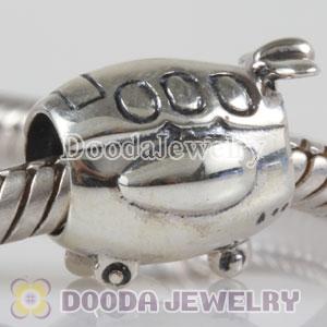 925 Sterling Silver Airplane Beads fit on European Largehole Jewelry Bracelet