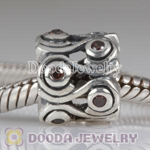 European Style Ocean Wave Coffee CZ Stone Charm Beads