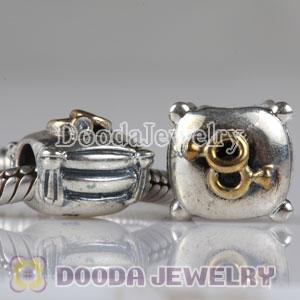 Gold Plated Wedding Ring with Stone Romantic Union Beads fit European Largehole Jewelry Bracelet