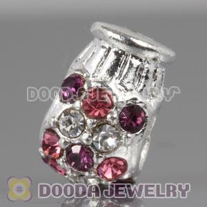 Wholesale European Style silver plated bead with Stone