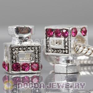 Wholesale European Style silver plated scent bottle bead with Stone