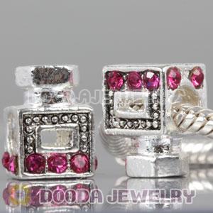Wholesale European Style silver plated scent bottle bead with Stone