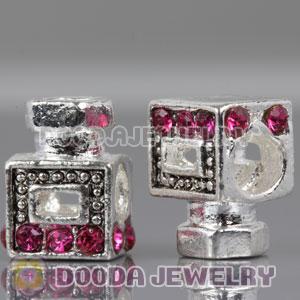 Wholesale European Style silver plated scent bottle bead with Stone