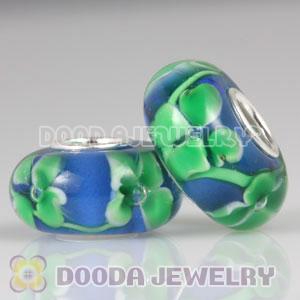 Four-Leaf Clover Murano Glass Beads fit European Largehole Jewelry Bracelet