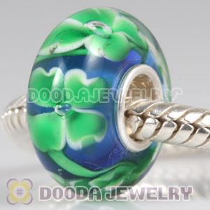 Four-Leaf Clover Murano Glass Beads fit European Largehole Jewelry Bracelet