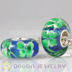 Four-Leaf Clover Murano Glass Beads fit European Largehole Jewelry Bracelet