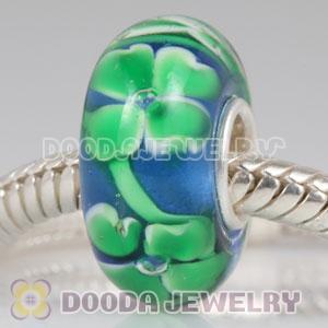 Four-Leaf Clover Murano Glass Beads fit European Largehole Jewelry Bracelet