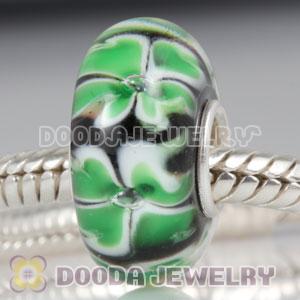 Four-Leaf Clover Murano Glass Beads fit European Largehole Jewelry Bracelet
