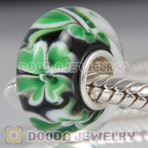 Four-Leaf Clover Murano Glass Beads fit European Largehole Jewelry Bracelet