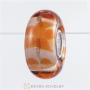 Handmade European Orange Flower Murano Glass Beads for Mom