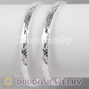 Engrave Pattern 5mm Sterling Silver Bangle Bracelet