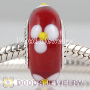 925 sterling silver single core murano glass beads with thread