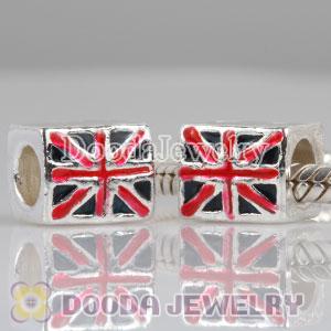 Wholesale silver plated beads enamel UK Flat