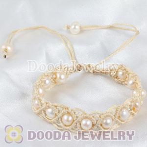 Fashion Hand Knitted Adjustable handmade Inspired Bracelet with Nature Freshwater Pearl