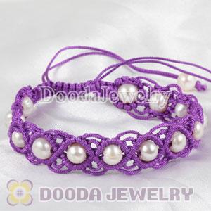 Fashion Hand Knitted Adjustable Purple Bracelet for Kid