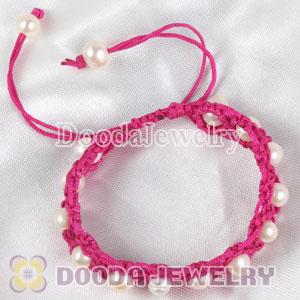 Wholesale Fashion Hand Knitted Adjustable handmade Bracelet with Nature Freshwater Pearl