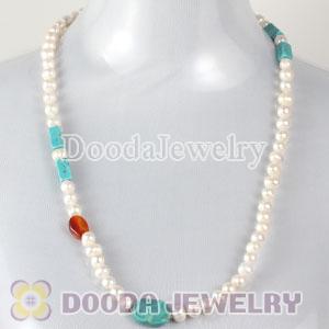 Wholesale Fashion Freshwater Pearl Jewelry Set with 70cm Necklace and 18cm Bracelet
