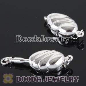 Fishhook Pearl Clasp Rhodium Plated 8X16mm Sterling Silver