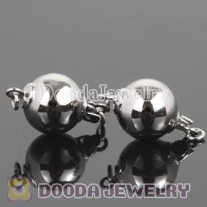 Fishhook Pearl Clasp Ball Dia.10mm Rhodium Plated Sterling Silver