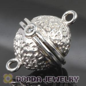 Sterling Silver Magnetic Round Clasp 12mm with Austrian crystal